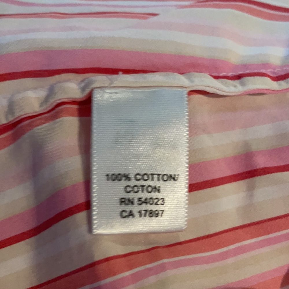 3/$18. 🌼Banana Republic pink striped button down shirt size M 💗 - Picture 5 of 7
